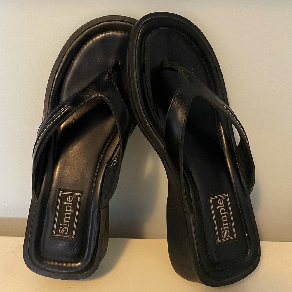 Black chunky sandals